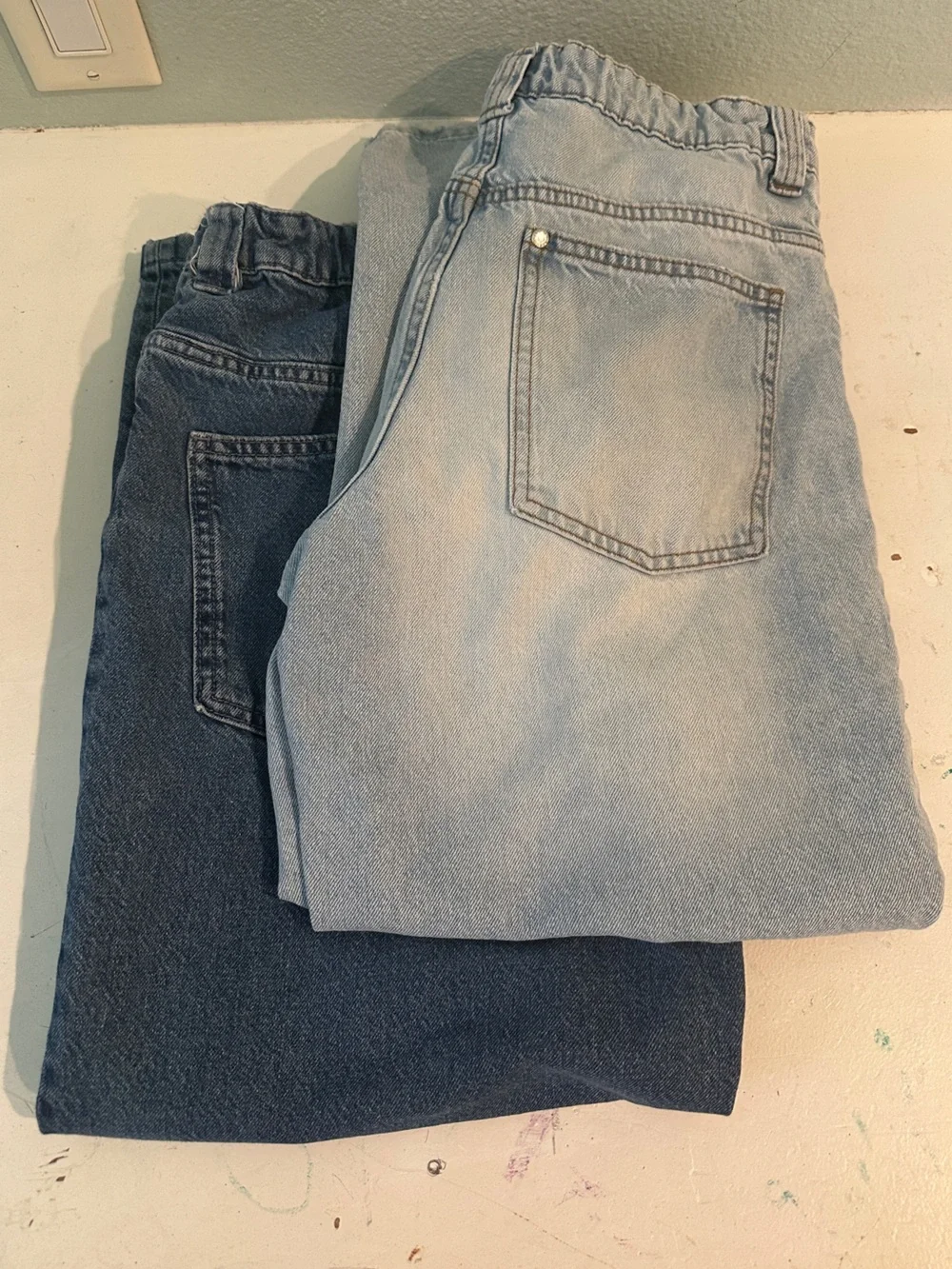 H&M | 2-Pack Bundle Baggy Fit Jeans - Light Denim Blue & Denim Blue -SIZE 12-13y